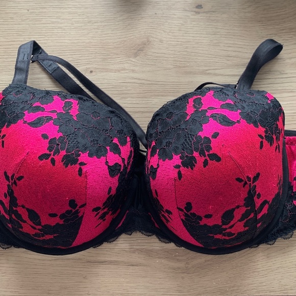 Torrid pink/black plus size push up bra 46DD - Picture 2 of 7